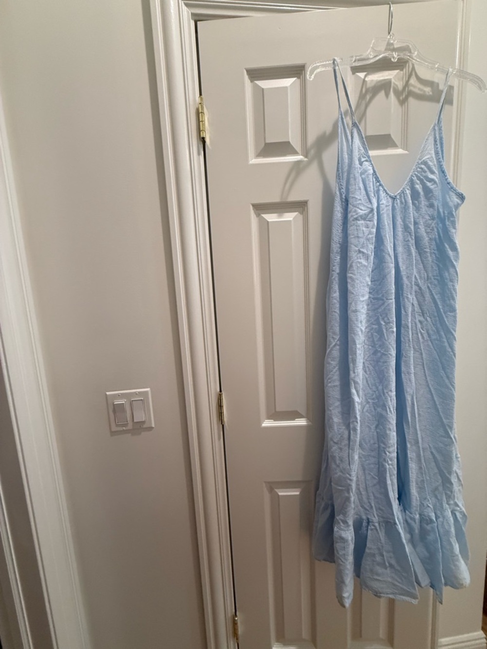 9 Seed light  Blue Maxi Dress with Spaghetti Straps